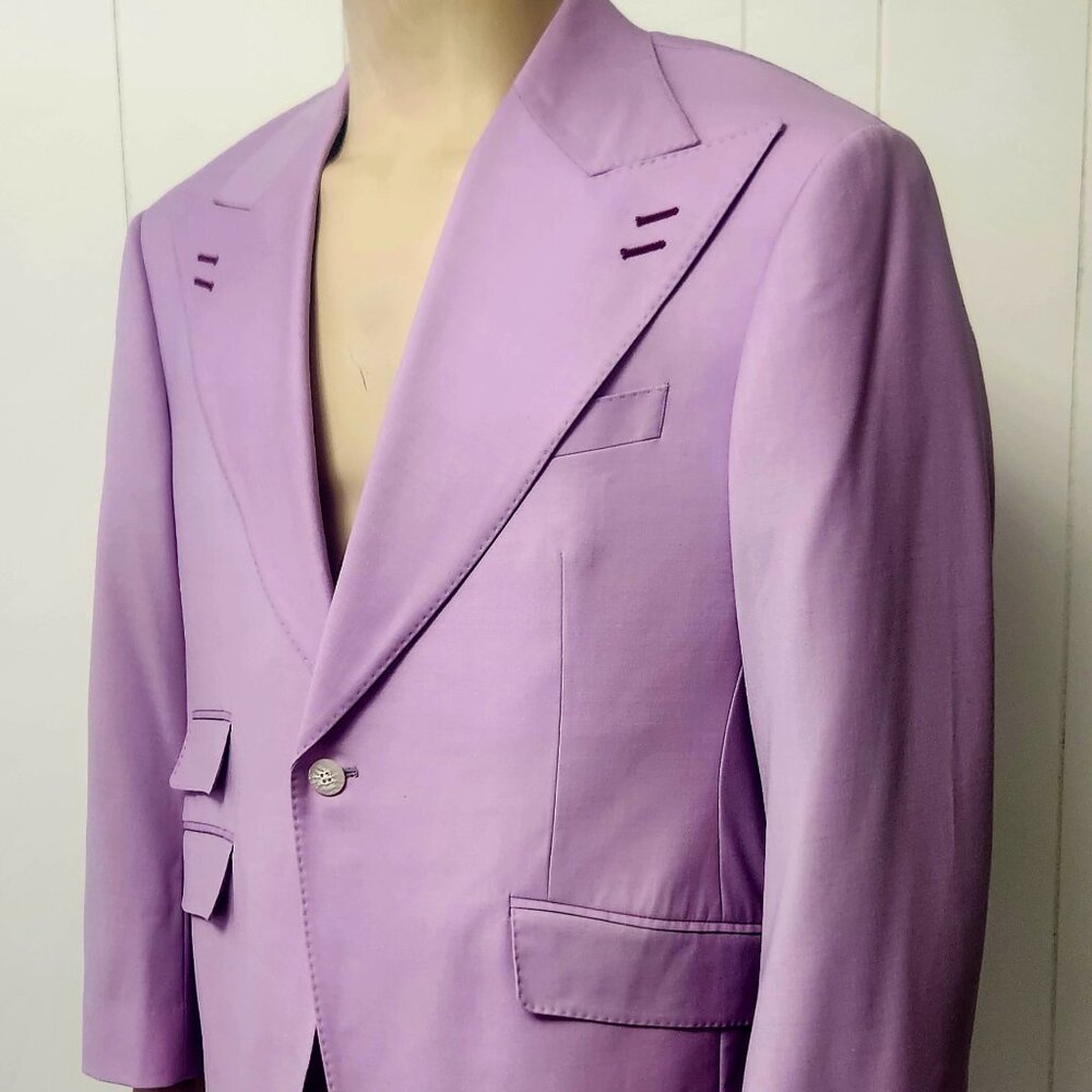 wild custom sport coat 44S men's lilac wool party blazer